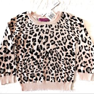 🆕 Aqua Girls’ Leopard Print Sweater, 2T